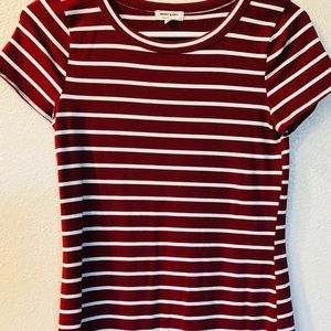 Heart and Hips medium striped red shirt dress